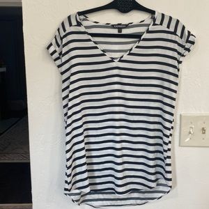 Striped Short Sleeve Blouse